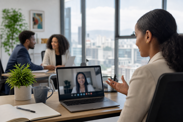 Professionals collaborating in a modern Addis Ababa office